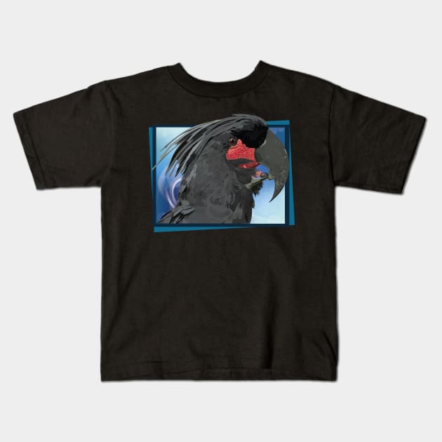 Black cockatoo Kids T-Shirt by obscurite